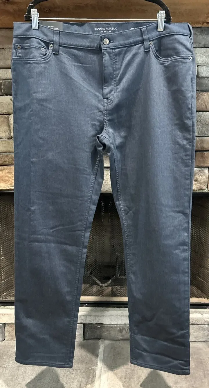Men’s BANANA REPUBLIC Dark Denim Slim Fit Traveler Jeans Sz 40x32 NWT *B9